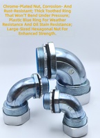 Connecteur de tuyau métallique coudé à 90 degrés en alliage de zinc chromé, raccord fileté étanche pour conduite de liquide, connecteur de tuyau étanche