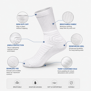 Custom Logo Professional Men's Basketball <b>Socks</b> Mid Towel Soles Thickened Sports Crew <b>Socks</b> for Athletics - Product Image 2