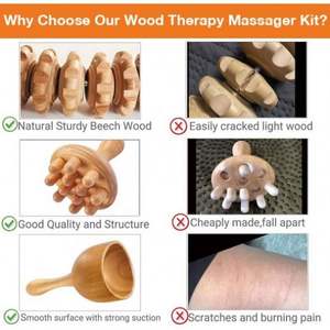 Mairun MT01 2023 Outils de massage personnel, bâton de massage pour le cou, ensemble de rouleaux de massage en bois pour le corps, outil de thérapie de massage anti-cellulite - Product Image 3