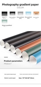 Fond de photographie en PVC spécialisé gradué 80*160cm pour la photographie de produits, couleurs noir, blanc, <span class=keywords><strong>gris</strong></span> - Product Image 2