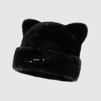 Bonnet tricoté imprimé numérique à pois avec motif animal et oreilles de chat mignonnes – Accessoire d'hiver pour les trajets quotidiens et les occasions festives