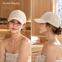 Casquette de sauna minimaliste en feutre de laine, style baseball, protection en fibres naturelles pour sauna à haute température
