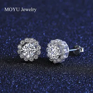 כלה Moissanite חתונת תכשיטי סטי שרשרת טבעות צמיד עגילי 925 סטרלינג תכשיטי כסף סט לנשים סיטונאי