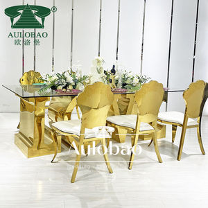 Chaises de mariage et d'événement fantaisie en acier inoxydable doré à miroir - Product Image 6
