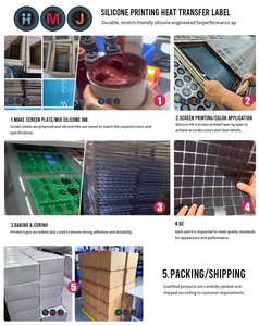 Autocollants HMJ personnalisés en silicone pour impression sérigraphique sur la base en tissu Tatami, commande minimale 1 pièce pour la protection du col et la lavage. - Product Image 2