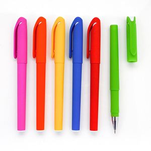 Wholesale Spray Multi-color Plastic Gel <b>Pen</b> With <b>Refill</b> Ink 0.5MM Black or Blue Printed Custom Logo for Stationery - Product Image 1