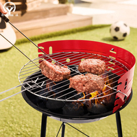 Barbecue au charbon de bois moderne en acier, finition émail porcelaine, grille de cuisson chromée, hauteur réglable pour 3 à 5 personnes, extérieur