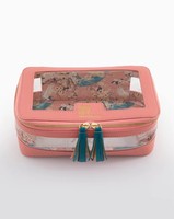Étui de rangement de luxe rose pour Mahjong américain moderne avec fenêtre transparente, sac de transport et organisateur pour Mahjong, cadeau de fête