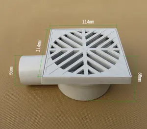 Ledfre guidage — drain de sol carré en PVC 721019, résistant, à décharge de douche en plastique PVC