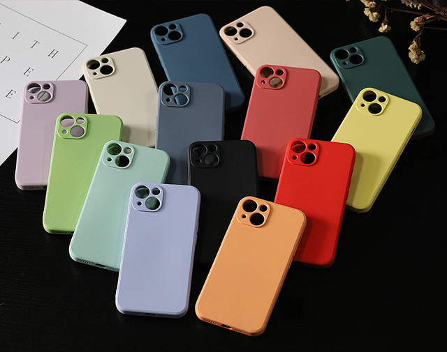 Custom Logo Slim Soft Anti-Scratch Skin Feel TPU Silicone with Microfiber Phone Case for iPhone 16 15 14 13 12 Pro Max