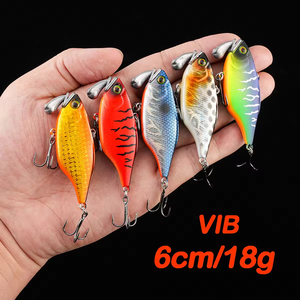 Señuelo VIB de plástico duro artificial de 60mm/18g, hundimiento lento, con cuentas de sonido y movimiento, para pesca de carpa, lubina y trucha - Product Image 2