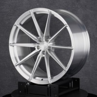 Rines de Aleación de Aluminio Forjado 6061-T6 de 17-24 Pulgadas, Plateados Pulidos, de 10 Radios y Diseño Cóncavo para BMW, Audi y Porsche
