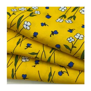 Wholesale No MOQ Custom Design Digital Print 100% Rayon Floral Plain Fabric For Dress Sofa