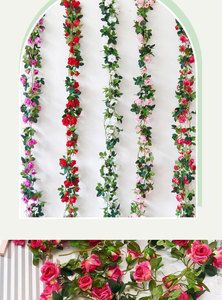 Enredadera <span class=keywords><strong>de</strong></span> Rosas Artificiales para Decoración del Hogar, Varas <span class=keywords><strong>de</strong></span> Rosas - Product Image 6