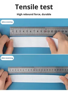 Độ đàn hồi cao ban nhạc đàn hồi quần cho trẻ em màu đen trắng thoáng khí đồng bằng rộng phẳng mỏng dây thắt lưng mỏng đàn hồi cao su ban nhạc - Product Image 5