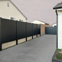 Panneaux de clôture modernes en alliage d'aluminium à lattes horizontales, revêtement noir en poudre, écologiques et durables pour jardin, villa, cour