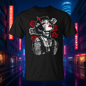 Camiseta Cyberpunk Japonesa Y2K Techwear Unisex de Manga Corta con Cuello Redondo, Estampado en Serigrafía, Promocional, Streetwear para Adultos, Anime - Product Image 2