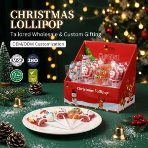 Caramelle Gommose Halal Natalizie a Forma 3D, Lecca-lecca in Gelatina, Certificati BRC ISO, Caramelle Morbide Ricoperte di Zucchero, Prezzo di Fabbrica - Product Image 1