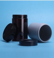 Pots cosmétiques de luxe recyclables en PET/PE de 1000 ml avec couvercles à vis, sérigraphiés et estampés or pour gommages capillaires, corporels et soins de la peau