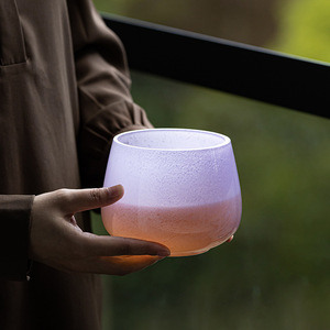 ถังขยะแก้วฝ้าหนาแบบกลม Lingyun Jianshui สำหรับใส่กากชา ทนน้ำ ใช้ภายในอาคาร - Product Image 1