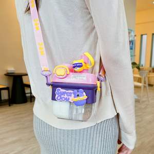 Nuovo 2023 Cartoon children outdoor portable water bottle Cute kids mother 500ml sub-warehouse bottiglie d'acqua in plastica con cannuccia - Product Image 5