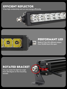 Thanh đèn LED sương mù siêu sáng Aurora 22 inch 12V, đèn báo hiệu màu hổ phách, dành cho cản xe hơi, xe tải, xe địa hình Can Amx3, đèn pha 4X4 UTV - Product Image 4