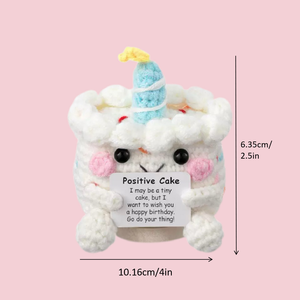 Pastel de cumpleaños con sonrisa bonita blanca para regalo de cumpleaños inspirador Crochet y muñeco de peluche listo para tejer para niñas - Product Image 2