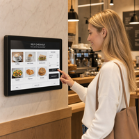 Terminal de point de vente PC tout-en-un industriel avec écran tactile capacitif de 15,6 pouces, kiosque en libre-service, ordinateur mural