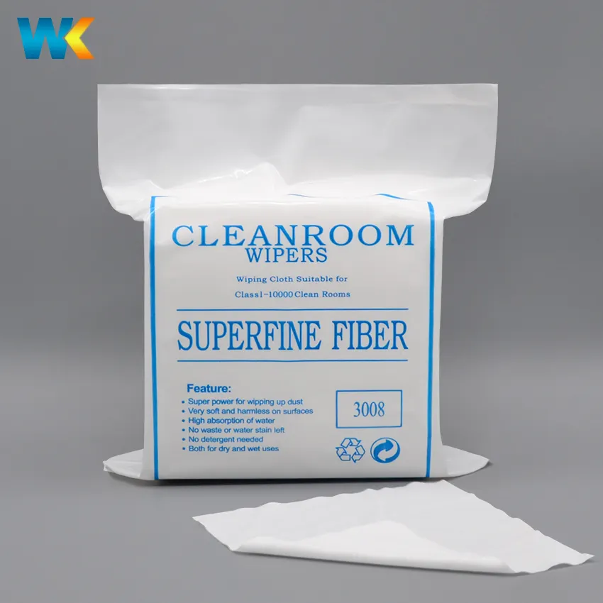 9*9 Inch Class 100-1000 Industry Sub Microfiber Cleaning Cloth Dust-Free and Lint-Free Cleanroom Wipes for Screen Cleaning