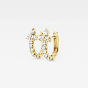 Boucles d'oreilles créoles Huggie en diamant de laboratoire rond de 0,5 carat, élégantes et minimalistes, pour un usage quotidien - Product Image 6