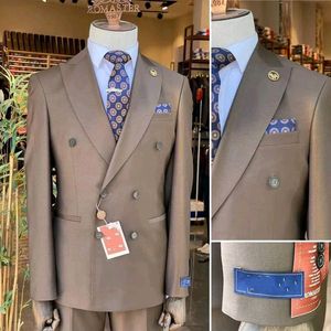 Trajes Formales para Hombre de 2 Piezas, Doble Botonadura, Solapa en Pico, Traje de Novio para Boda, Esmoquin, Traje de Gala, Blazer, Pantalón, Traje de Negocios para Hombre - Product Image 2