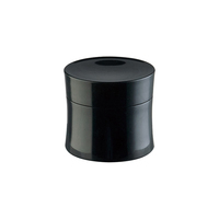 Pot cosmétique noir brillant à double paroi en plastique, vide, avec courbure à la taille, pour crème et produits visage