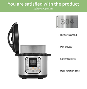 Nồi áp suất điện thông minh bằng thép không gỉ 2025, dung tích 5/6 lít, đa chức năng, tích hợp cốc đong, dùng cho gia đình - Product Image 4