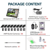 Système de caméra WiFi 8 canaux alimenté par batterie solaire, écran LCD 10,1 pouces, détection de mouvement, vision nocturne, système de caméra CCTV NVR