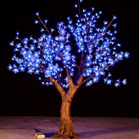 Großhandel Weihnachten IP65 Outdoor Garten Straßen Landschaft Hochzeit Dekorationen 1,5M Rosa Beleuchteter Leuchtender LED Sakura-Baum Licht