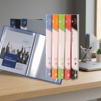 Carpeta de Presentación Tamaño A4, Recargable, de Plástico, con 10 Bolsillos, Cubierta Transparente en Diferentes Colores