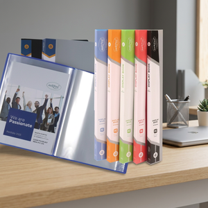 Porte-documents A4 en plastique rechargeable, 10 pochettes, couverture transparente cristalline, disponible en différentes couleurs - Product Image 3