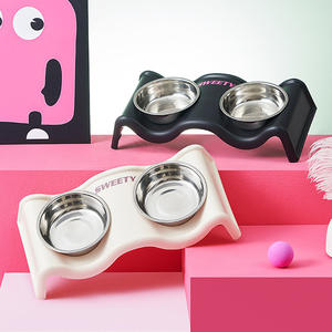 Stainless Pet <strong>Bowl</strong> Dog Cat Feeding Double <strong>Bowl</strong> Prevent Spills Silicone and Stainless Dowl <strong>Bowl</strong> - Product Image 5