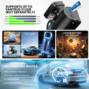 กล้องหน้ารถยนต์ Starvis 3นิ้วมองเห็นกลางคืนกล้องในรถ24ชั่วโมงตรวจสอบการจอดรถ WIFI GPS 3ช่องเลนส์ Dash CAM 4K - Product Image 5