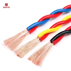 GZATG kawat listrik Twisted Pair fleksibel 300V kabel tembaga RV panjang disesuaikan Multi warna terjalin untuk kabel rumah