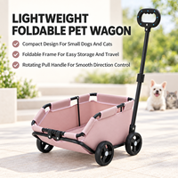 Poussette pliable légère pour animaux de compagnie, ouverte en haut, à quatre roues, chariot de voyage pour petits chiens et chats, pour l'extérieur