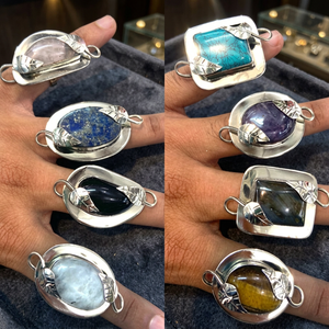 100pc/lot Wholesale SK NOOR SONS Women Natural Stone <b>Rings</b> Mix Lot Bulk Boho Oval Shape Mixed Style <b>Turquoise</b> High Quality - Product Image 3