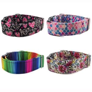 Escamas de pescado de acuarela, Collar de perro con estampado personalizado, Whippet ancho, collares de perro bonitos personalizados tejidos a la moda ajustables - Product Image 5