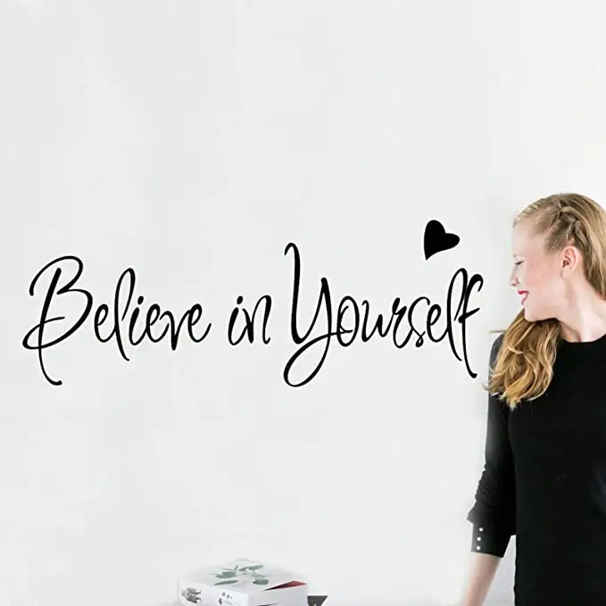 Believe in Yourself Wall Decals Inspirational Quotes Stickers Positive Wall Sayings Motivational Wall Words Peel and Stick