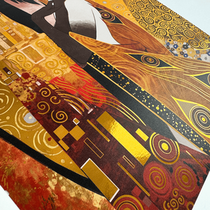 Folha De Ouro De Alta Qualidade Personalizada Arte Imprime Papel Digital Cartaz Animação Personagem Anime Artes Obra O Beijo Decoração Da Parede Cartazes - Product Image 5