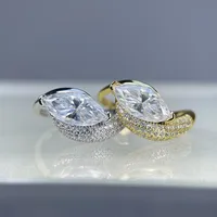 Bague en diamant Moissanite 2 carats 6x12, bijoux de luxe Mushan, argent S925 plaqué or 18 carats, pour femmes