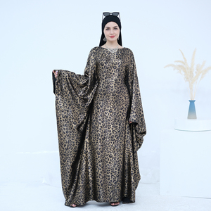 Abaya <span class=keywords><strong>Araba</strong></span> Loriya 2026 con Stampa Leopardata, <span class=keywords><strong>Vestito</strong></span> Lungo in Tessuto Metallico Unico, Kaftan con Farfalle, Abito Modesto per Donne Musulmane - Product Image 4