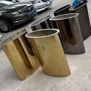 Modern luxe Italiaans design meubilair hoogglans roestvrijstalen metalen grote eettafel sets met rotsplaat blad - Product Image 6