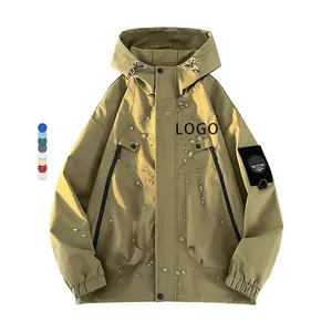 Jaqueta corta-vento OEM Design personalizado casaco corta-vento de poliéster leve com zíper moda masculina