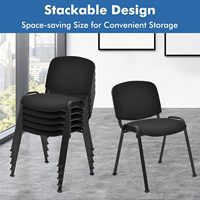 Muebles de Comedor, Sillas Apilables con Estructura Metálica, Silla Tapizada con Respaldo de Tela, Sillas para Visitantes de Restaurantes